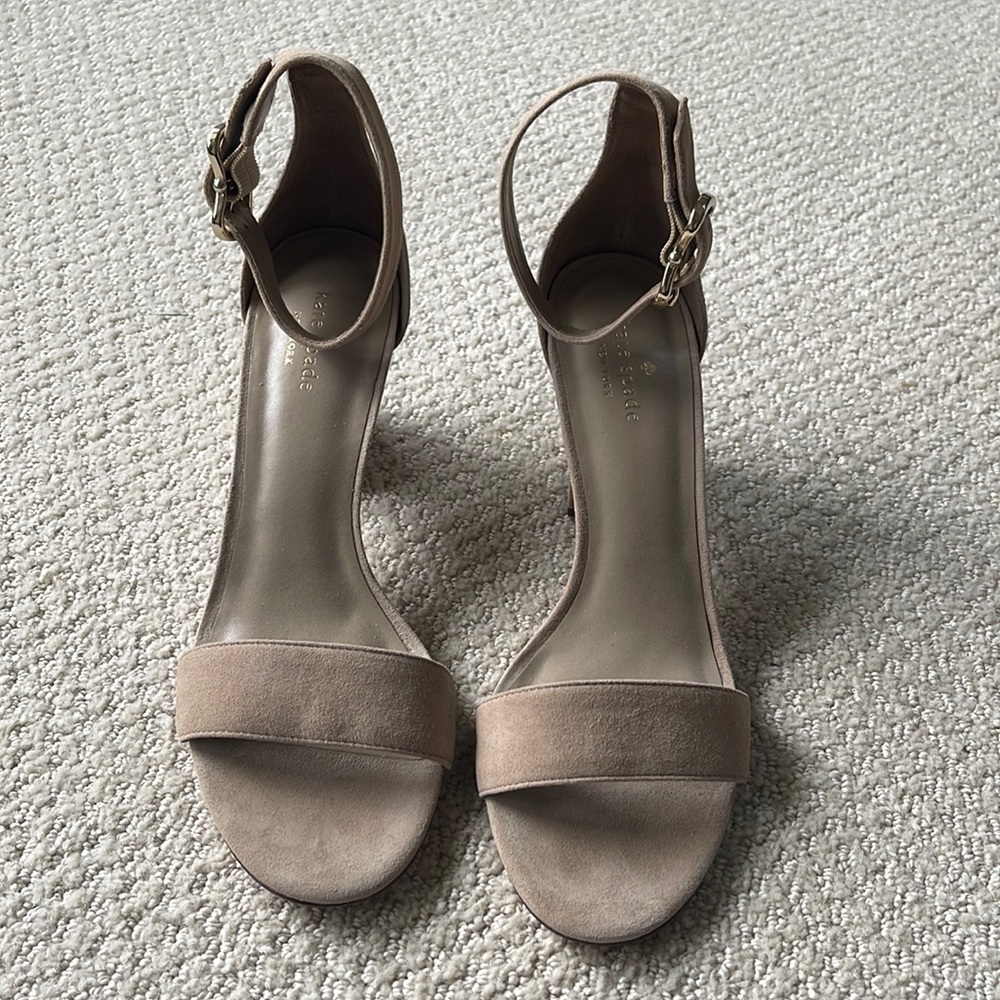 Kate Spade Tan Suede Strappy Heal Size 10